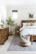 Load image into Gallery viewer, Green Plains. Wendover Art. Elsie Home. Framed art for the home. Custom framed art. Landscape painting. Framed landscape art. California casual style art. Vintage inspired art. Vintage inspired bedroom, reclaimed wood bed frame, reclaimed wood dresser, Studio McGee for Target, art over the bed