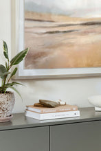 Load image into Gallery viewer, Ikea Hack. Stockholm Sideboard. Caldwell Green by Benjamin Moore. Fields of Color wall art. Wendover Art. Yellow Fields. California casual design. Landscape art for the home. How to choose art for the home. Customizable art. Elsie Home.