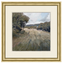 Load image into Gallery viewer, Green Plains. Wendover Art. Elsie Home. Framed art for the home. Custom framed art. Landscape painting. Framed landscape art. California casual style art. Vintage inspired art.