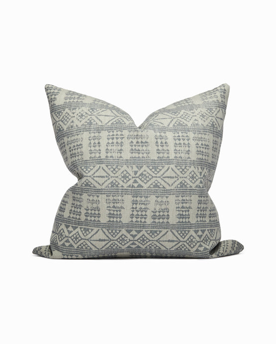 Peter Dunham Textiles Addis in Ash/Gray Tribal print pillow. Throw pillow. Pillow cover. Linen pillow cover. Handmade pillow. Throw pillow.  Peter Dunham pillow. Elsie Home.