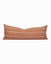 Load image into Gallery viewer, Terracotta long lumbar pillow. Terracotta linen pillow. Long lumbar pillow. Terracotta 14x36 lumbar pillow.