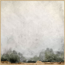 Load image into Gallery viewer, Forest Landscape. Forest Edge. Wendover Art. Custom wall art. Elsie Home. Landscape art. Landscape paintings. Pair of two landscape paintings with gray at the top and green at the bottom.