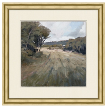 Load image into Gallery viewer, Green Plains. Wendover Art. Elsie Home. Framed art for the home. Custom framed art. Landscape painting. Framed landscape art. California casual style art. Vintage inspired art. 